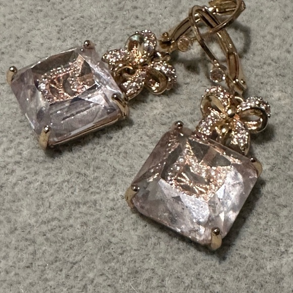 Jewelry - Gold and Silver Crystal Crown Earrings. Cat earrings.